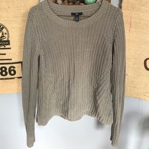 Blue cable knit sweater, lightly worn